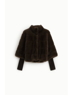 Manteau court à empiècements color-block et manches larges Dixie 2