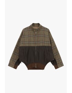 Blouson aviateur à carreaux avec bas élastiqué et fermeture éclair Dixie