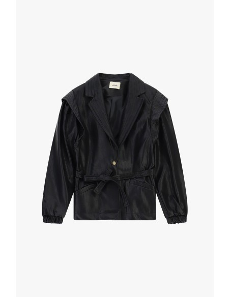 Veste effet cuir avec ceinture et poignets élastiqués Dixie