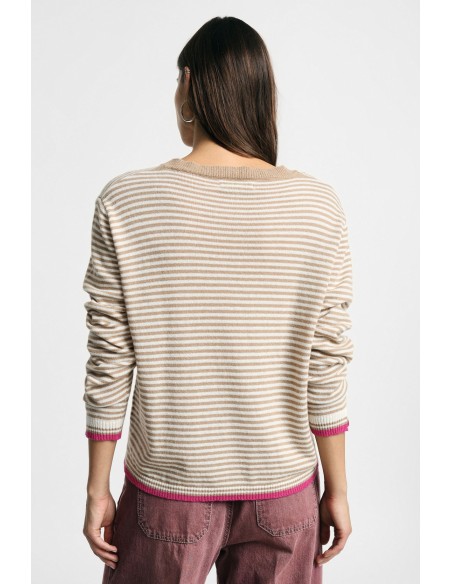 Pull à rayures avec détails contrastants Please