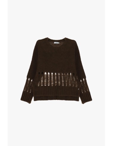 Pull à col rond avec motif ajouré, s’il vous plaît