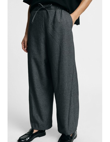 Pantalon palazzo taille haute avec cordon de serrage s'il vous plaît