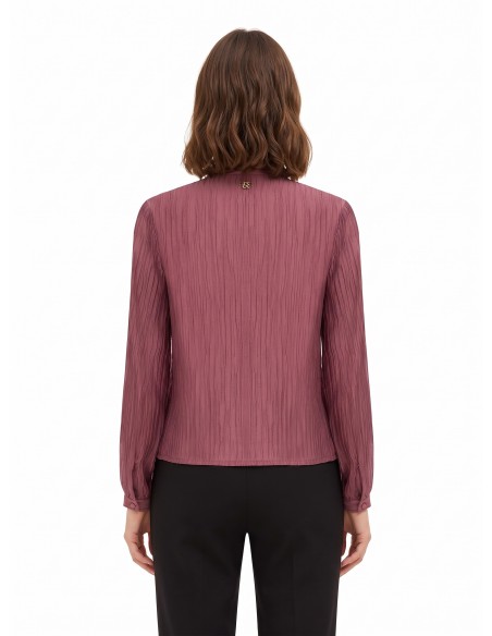 Blouse plissée en lyocell mélangé avec nœud Rinascimento