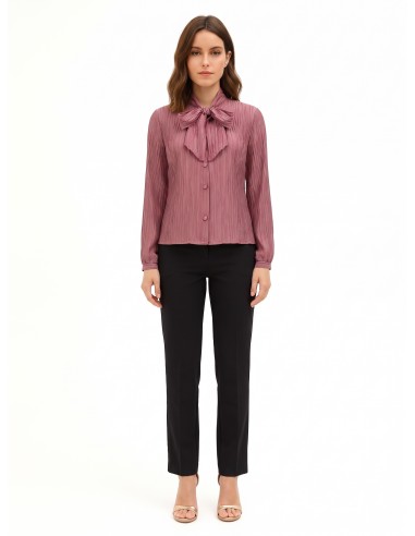Blouse plissée en lyocell mélangé avec nœud Rinascimento