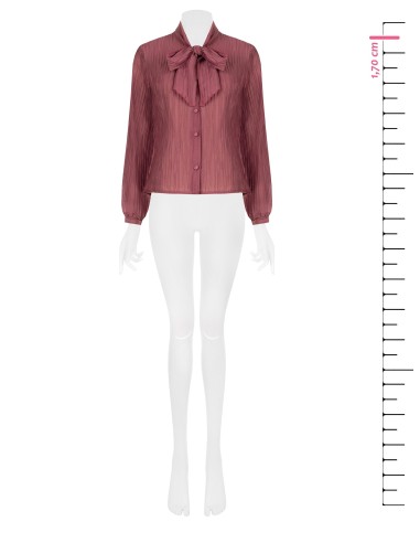 Blouse plissée en lyocell mélangé avec nœud Rinascimento