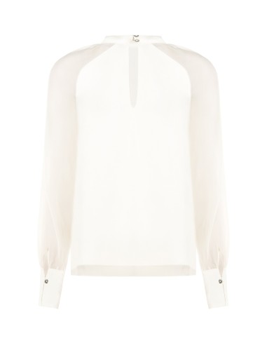 Blouse ample en mousseline avec cristaux autour de l’encolure, Rinascimento