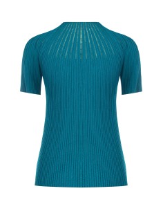 Pull ajusté côtelé à rayures en tulle Rinascimento 2