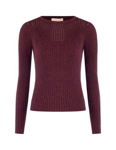 Pull moulant à larges côtes avec lurex Rinascimento