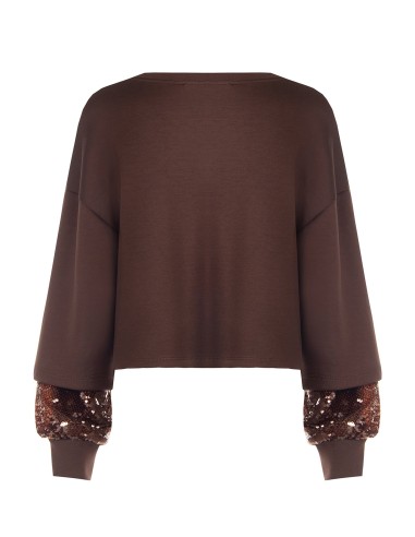 Sweat-shirt en néoprène avec détail en sequins sur les manches Rinascimento