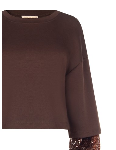 Sweat-shirt en néoprène avec détail en sequins sur les manches Rinascimento