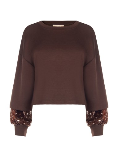 Sweat-shirt en néoprène avec détail en sequins sur les manches Rinascimento