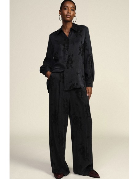 Pantalon palazzo à motif floral fantaisie taille haute Dixie