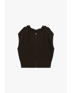 Gilet à capuche et fermeture éclair, maille côtelée Dixie 2