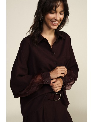 Oversized blouse met transparante mouwen en zak van Dixie