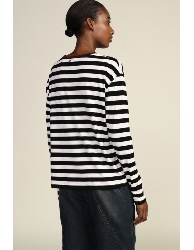 Dixie T-shirt met ronde hals, lange mouwen en strepen