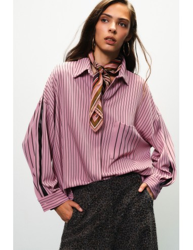 Chemisier oversize rayé avec poche plaquée Dixie