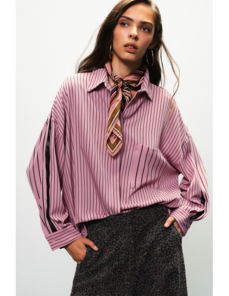 Chemisier oversize rayé avec poche plaquée Dixie