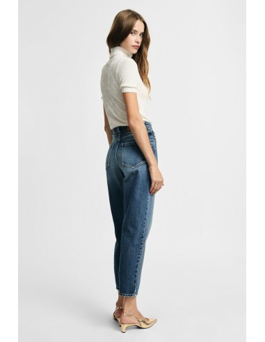 Straight-leg-jeans met gewassen effect en hoge taille, alstublieft
