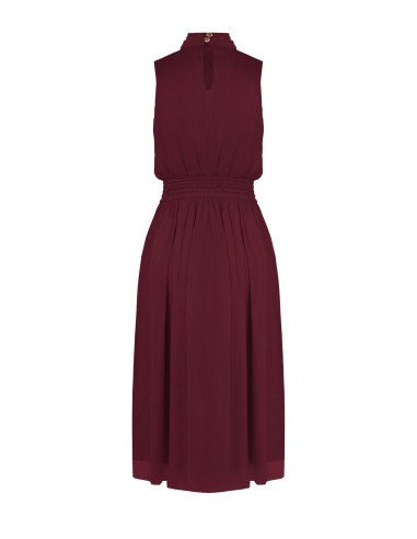 Robe midi en satin lamé avec nœud et taille élastique Rinascimento