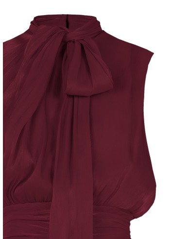Top avec nœud et bande à la taille en georgette laminée Rinascimento