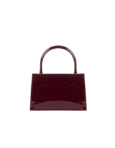 Sac à main en verni brillant avec bandoulière chaîne Rinascimento