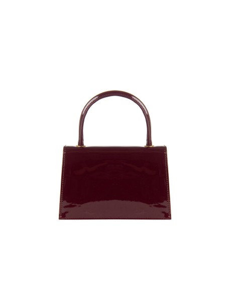Sac à main en verni brillant avec bandoulière chaîne Rinascimento