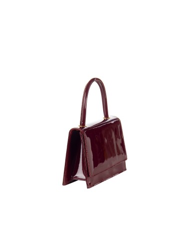 Sac à main en verni brillant avec bandoulière chaîne Rinascimento