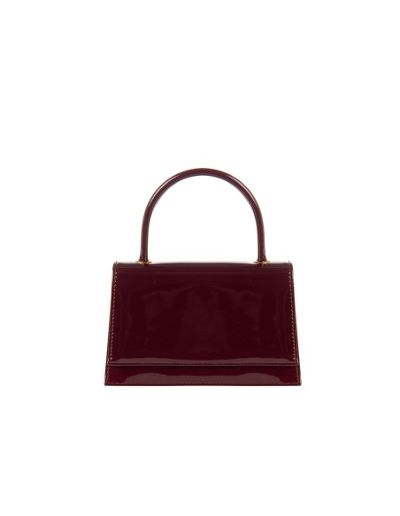 Sac à main en verni brillant avec bandoulière chaîne Rinascimento