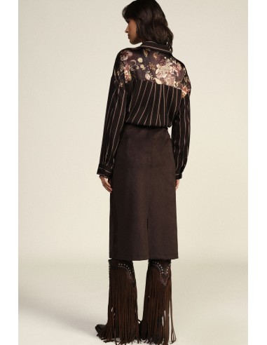 Jupe midi taille haute à coupe droite Dixie