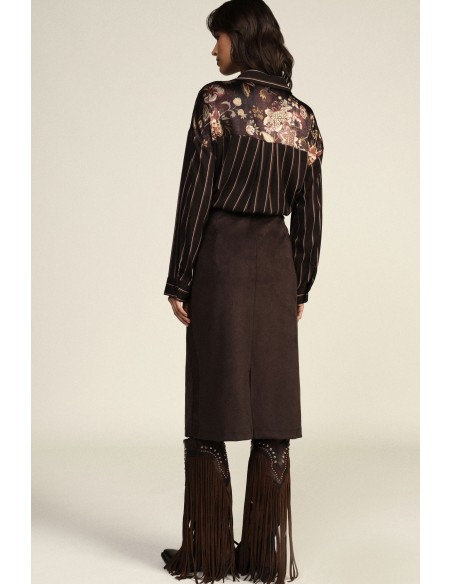 Jupe midi taille haute à coupe droite Dixie