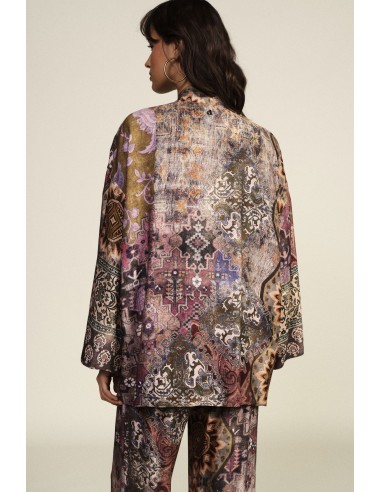 Dixie oversized dusterjas met geometrische fantasieprint