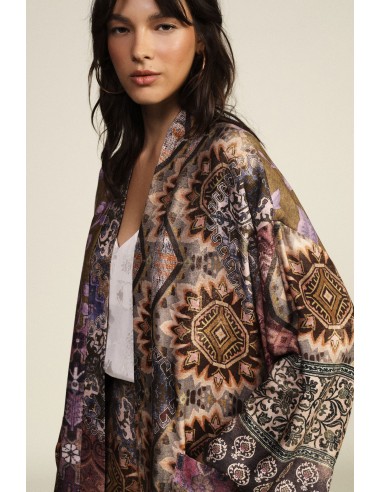 Dixie oversized dusterjas met geometrische fantasieprint