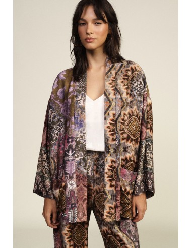 Dixie oversized dusterjas met geometrische fantasieprint