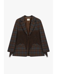 Blazer à carreaux avec franges décoratives Dixie 2
