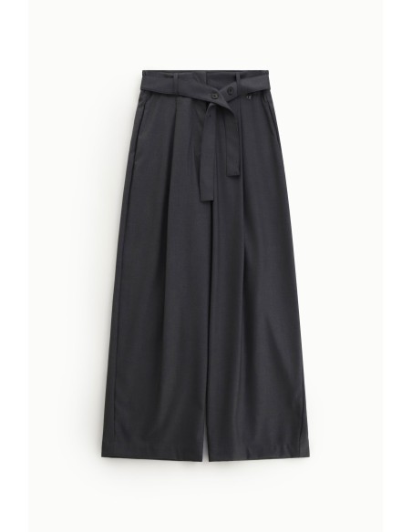 Pantalon palazzo taille haute avec ceinture et pinces Dixie