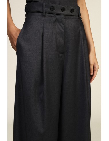 Pantalon palazzo taille haute avec ceinture et pinces Dixie
