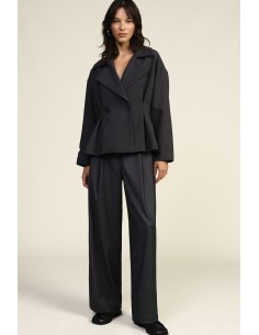 Dixie Palazzo-broek met hoge taille, riem en plooien