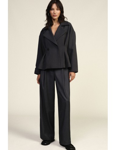 Pantalon palazzo taille haute avec ceinture et pinces Dixie