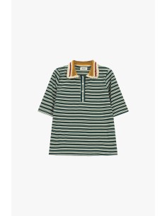 T-shirt à rayures avec col en maille Dixie 2