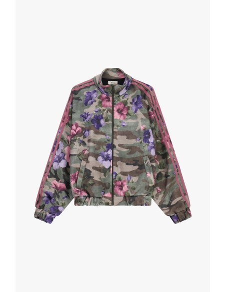 Bomber Dixie à imprimé floral et détails rayés