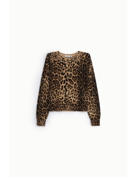 Cardigan à imprimé animalier avec boutons sur le devant Please