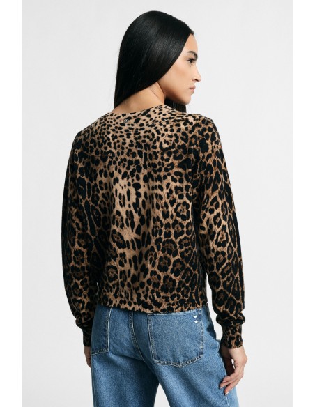 Cardigan à imprimé animalier avec boutons sur le devant Please