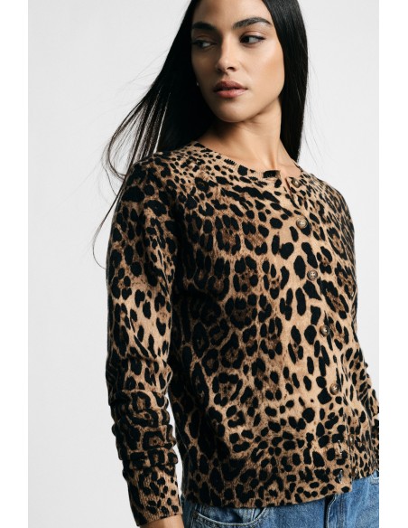 Cardigan à imprimé animalier avec boutons sur le devant Please