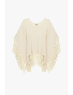Poncho à franges sur les manches et le bas