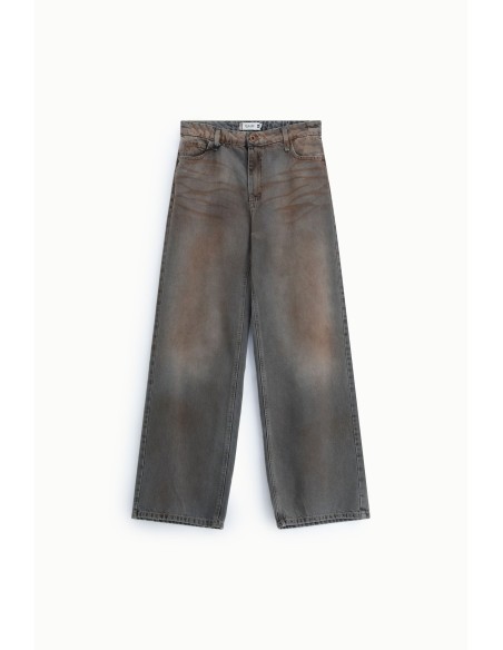 Palazzo-jeans met rechte pijpen en een gewassen effect alsjeblieft