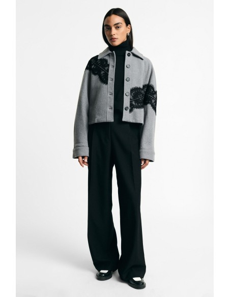 Pantalon palazzo taille haute à pinces Please