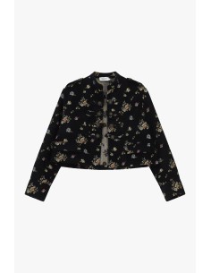Veste-chemise courte à motif floral avec boutons, s’il vous plaît 2