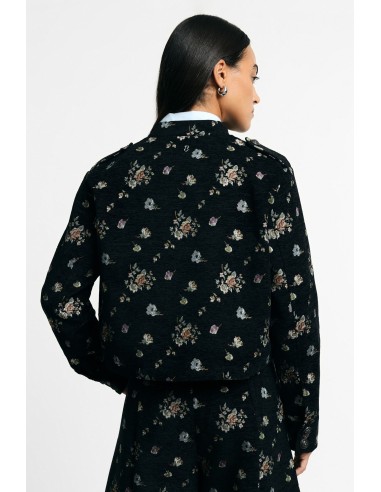 Veste-chemise courte à motif floral avec boutons, s’il vous plaît