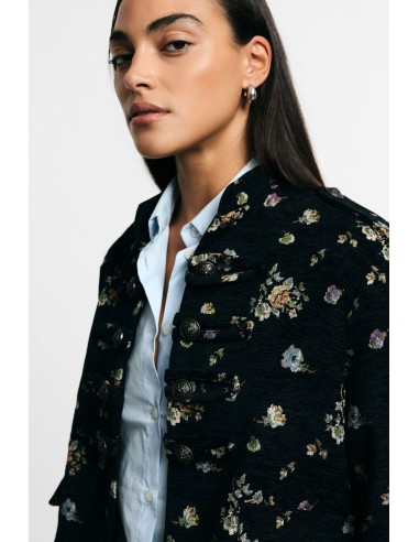 Cropped overhemdjasje met bloemenprint en knopen, alsjeblieft