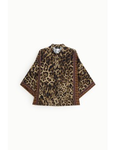 Ruimvallende blouse met dierenprint en driekwartmouwen Dixie 2